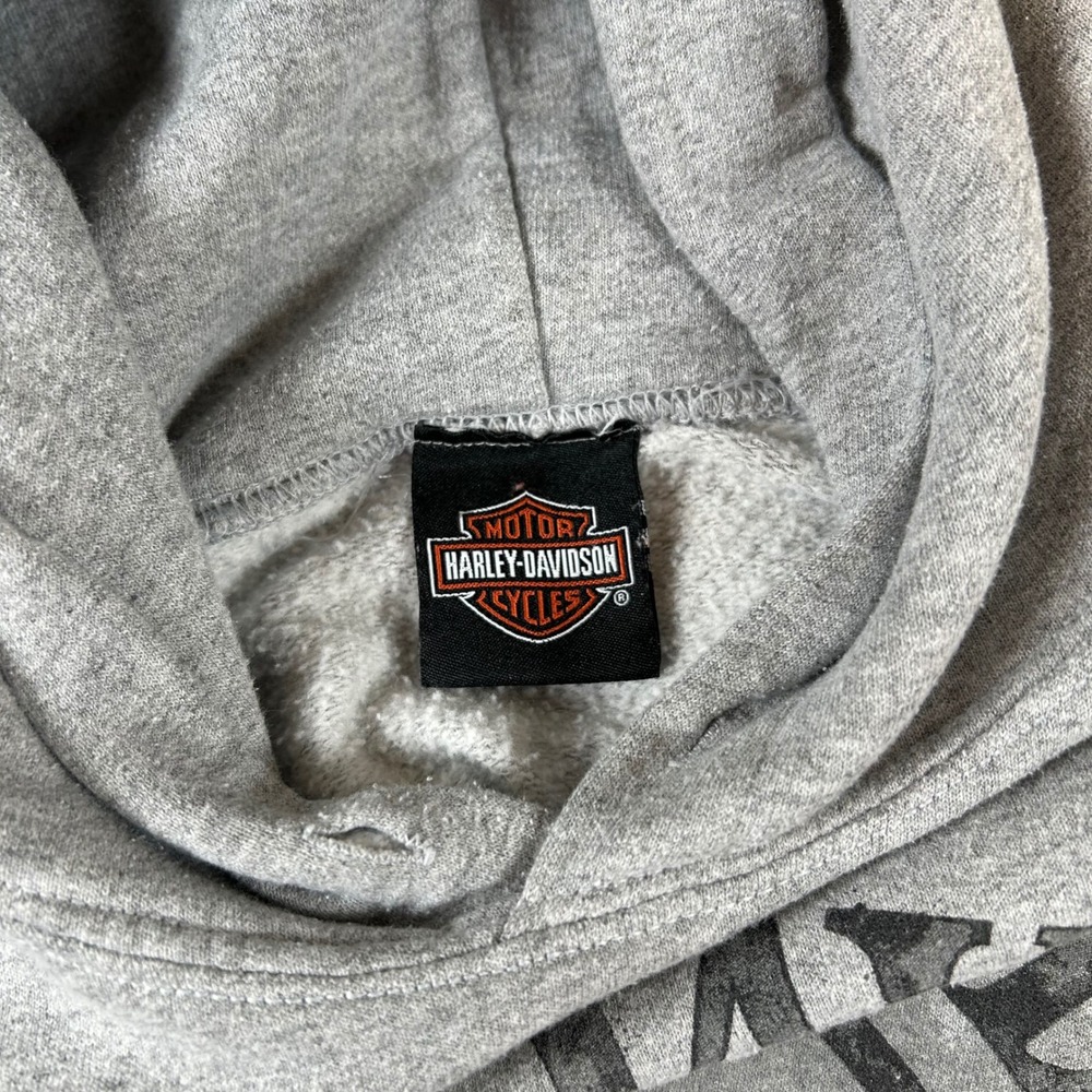 Harley Davidson Hoodie Mens M Gray Willie G Skull Oconomowoc WI Graphic Biker - Picture 6 of 13